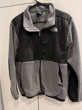 The North Face Gray and Black Sherpa Fleece Jacket